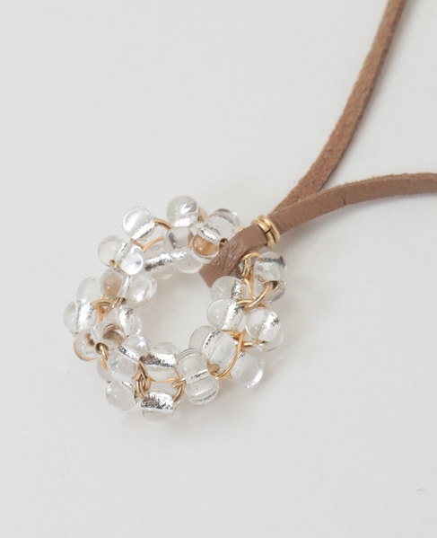 【ガラスビーズのネックレス】 詳細画像 ベージュ 5