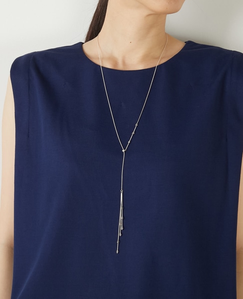 【ガラスY字ネックレス】 詳細画像 シルバー 1