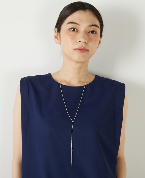 【ガラスY字ネックレス】 詳細画像 シルバー 2