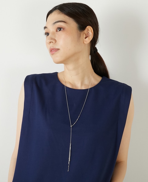 【ガラスY字ネックレス】 詳細画像 シルバー 3