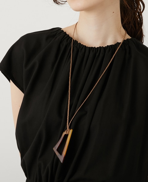 【かくかくスクエアーネックレス】 詳細画像 ブラウン 1