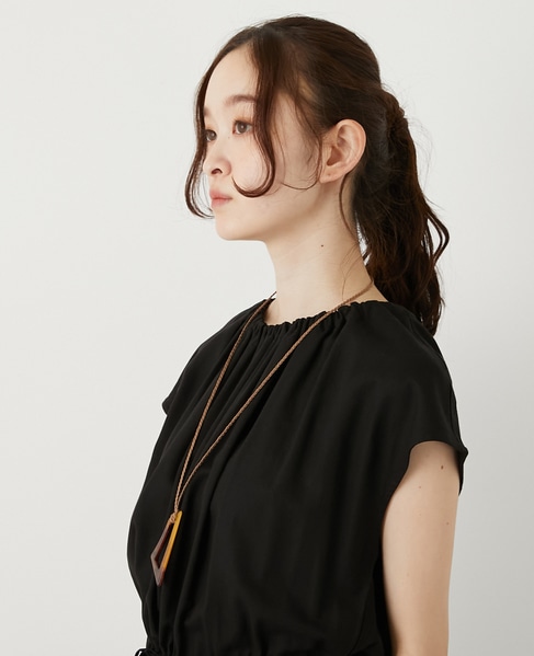 【かくかくスクエアーネックレス】 詳細画像 ブラウン 3