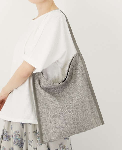 【軽量で涼し気な素材感のワンショルダーバッグ】 詳細画像 グレー 1