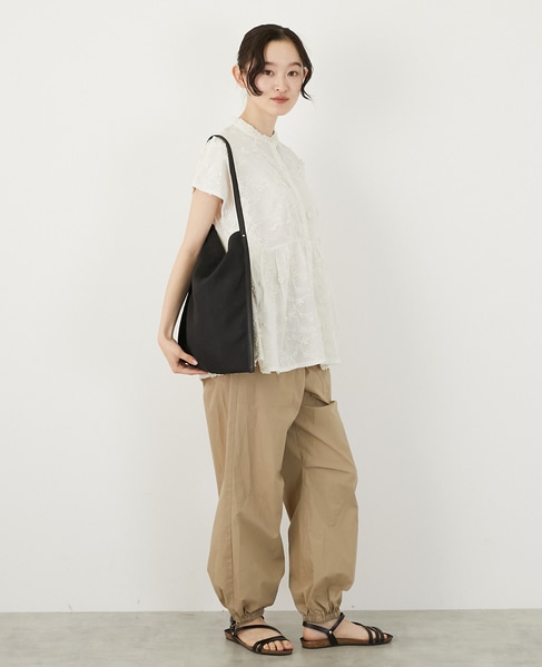 【軽量で涼し気な素材感のワンショルダーバッグ】 詳細画像 ブラック 3