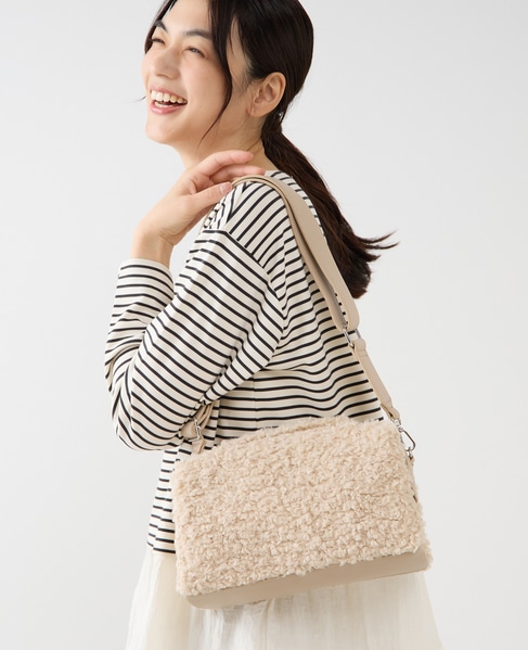 【フラップトップショルダーバッグ】 詳細画像 ライトベージュ 2