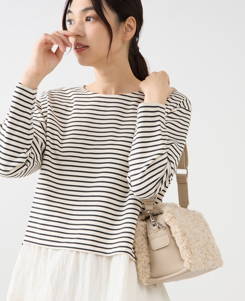 【フラップトップショルダーバッグ】 詳細画像 ライトベージュ 3