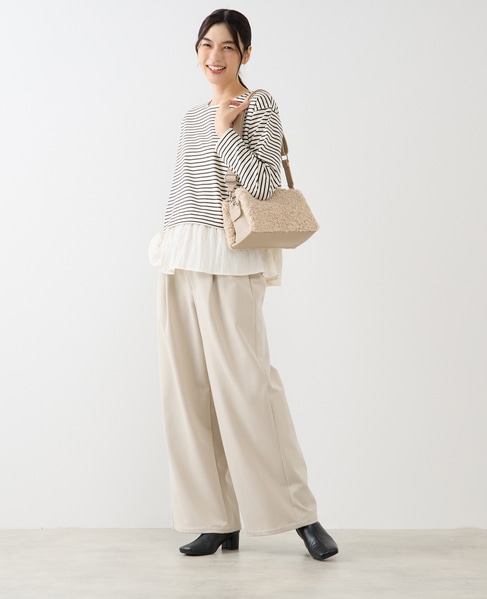 【フラップトップショルダーバッグ】 詳細画像 ライトベージュ 4