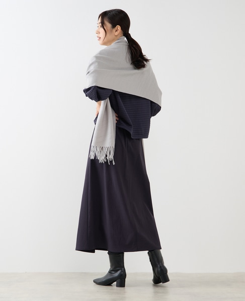 【プリーツ無地ストール】 詳細画像 グレー 4