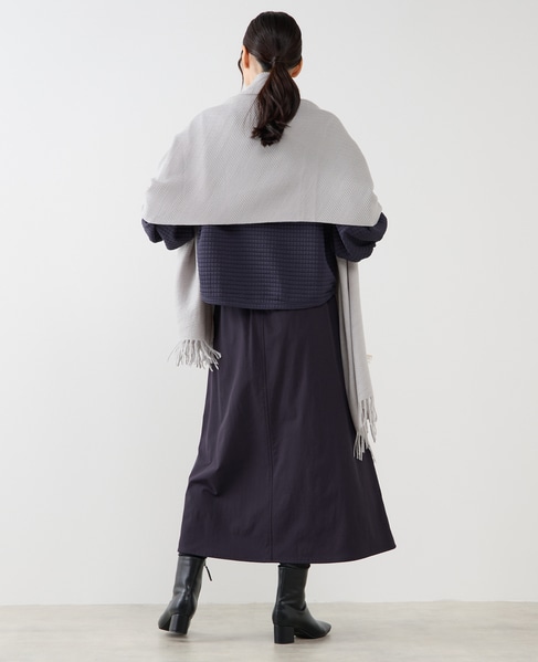 【プリーツ無地ストール】 詳細画像 グレー 5