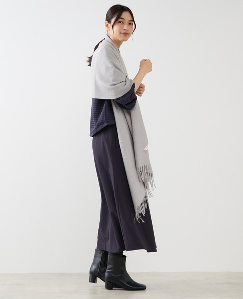【プリーツ無地ストール】 詳細画像 グレー 6