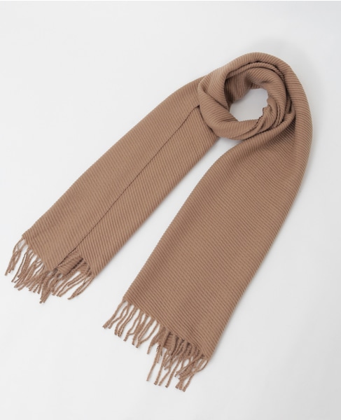 【プリーツ無地ストール】 詳細画像 ベージュ 10