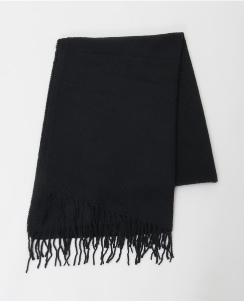 【プリーツ無地ストール】 詳細画像 ブラック 4