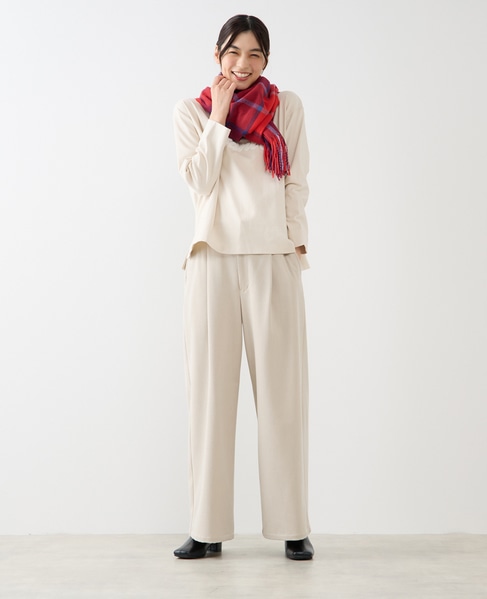 【ブロックチェックストール】 詳細画像 レッド 3