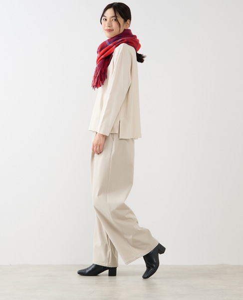 【ブロックチェックストール】 詳細画像 レッド 4