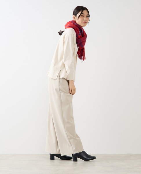 【ブロックチェックストール】 詳細画像 レッド 7