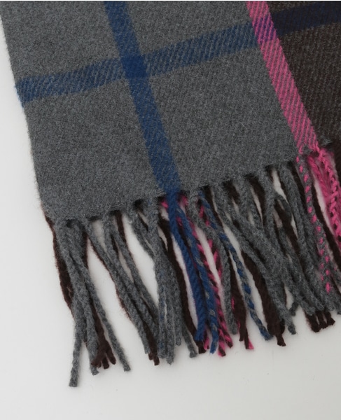 【ブロックチェックストール】 詳細画像 ブラウン 11