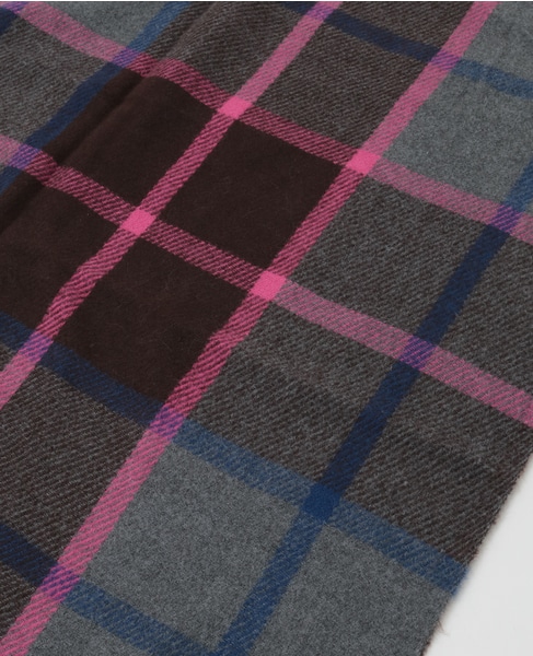 【ブロックチェックストール】 詳細画像 ブラウン 12