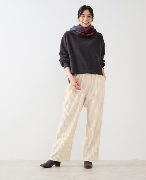 【ブロックチェックストール】 詳細画像 ブラウン 3