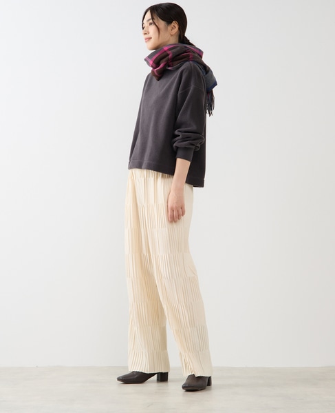 【ブロックチェックストール】 詳細画像 ブラウン 4