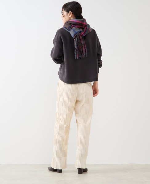 【ブロックチェックストール】 詳細画像 ブラウン 6