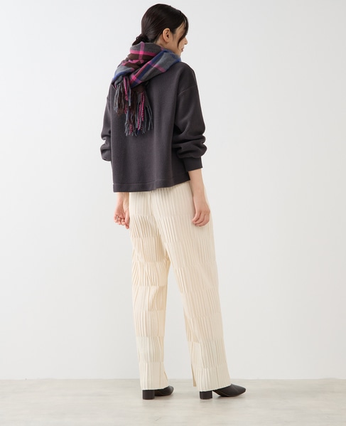 【ブロックチェックストール】 詳細画像 ブラウン 7