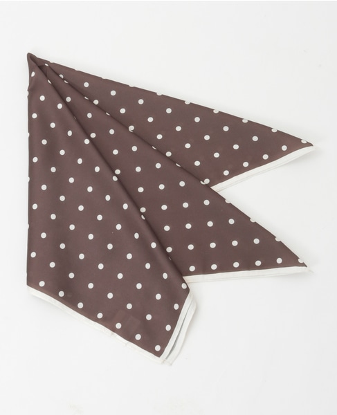【ドット柄スカーフ】 詳細画像 ブラウン 1