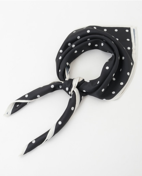 【ドット柄スカーフ】 詳細画像 ブラック 5