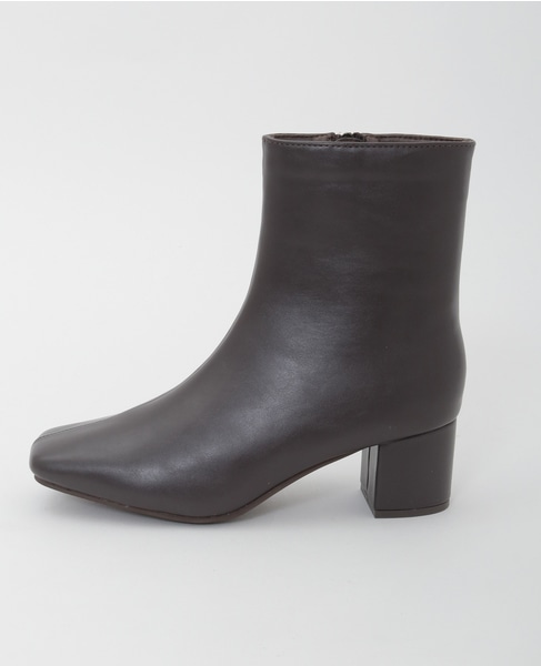 【スクエアートゥショートブーツ】 詳細画像 ブラウン 8