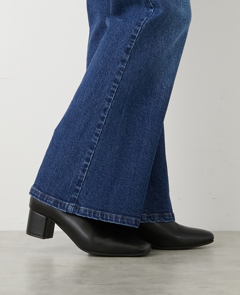 【スクエアートゥショートブーツ】 詳細画像 ブラック 5