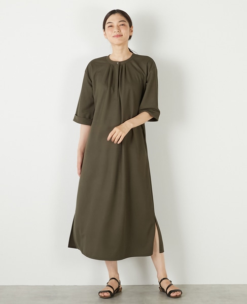 【ナノキャラメルベルテッドカットワンピース】 詳細画像 カーキ 7