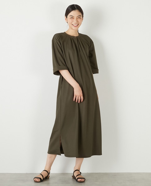 【ナノキャラメルベルテッドカットワンピース】 詳細画像 カーキ 8