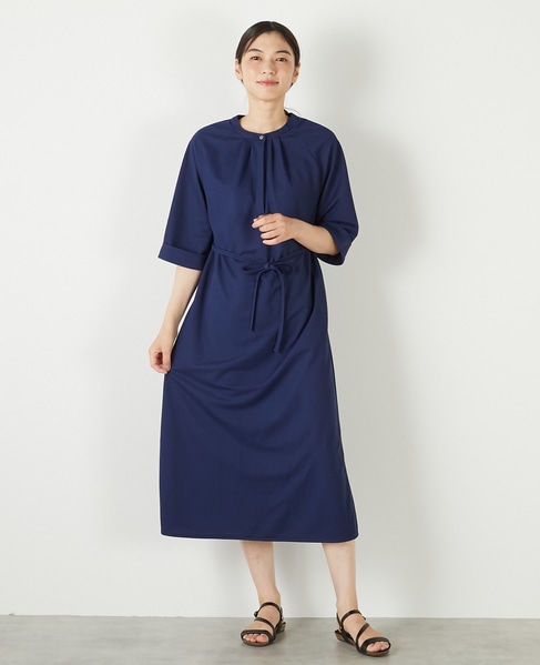 【ナノキャラメルベルテッドカットワンピース】 詳細画像 ネイビー 1