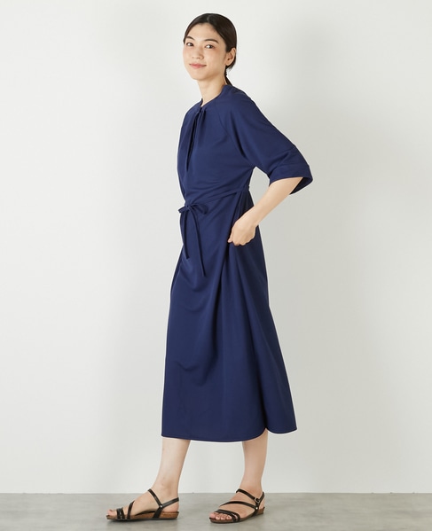 【ナノキャラメルベルテッドカットワンピース】 詳細画像 ネイビー 2