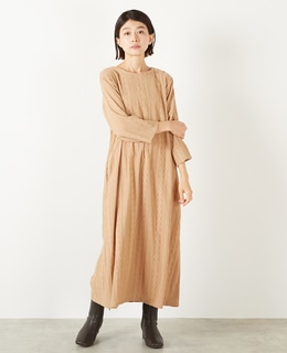 【カットジャガードロングワンピース】
