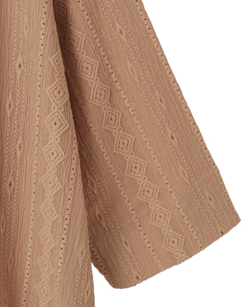 【カットジャガードロングワンピース】 詳細画像 ベージュ 12