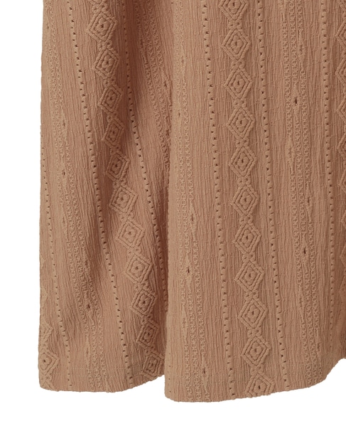 【カットジャガードロングワンピース】 詳細画像 ベージュ 13