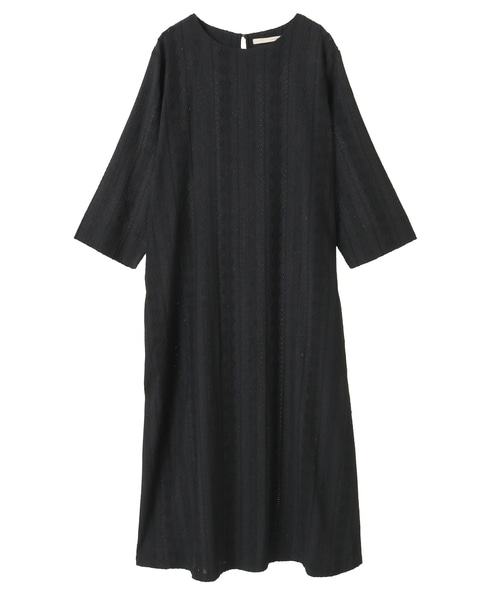 【カットジャガードロングワンピース】 詳細画像 ブラック 9