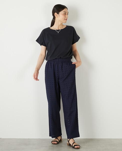 【接触冷感加工タックデザインフレンチスリーブカットプル】 詳細画像 ダークネイビー 3