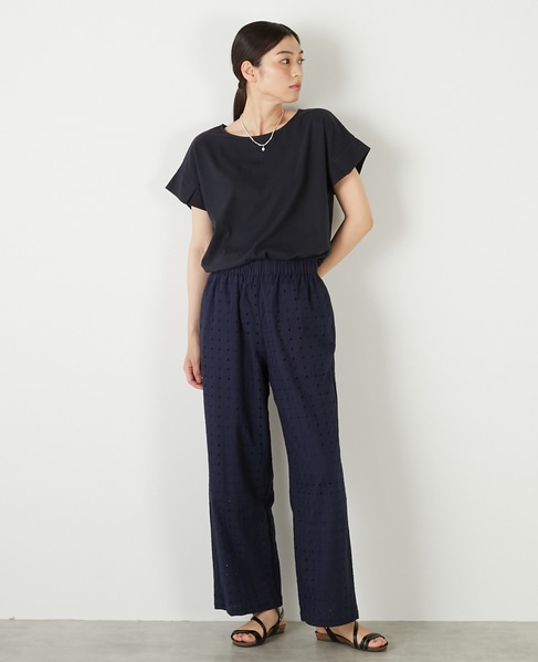 【接触冷感加工タックデザインフレンチスリーブカットプル】 詳細画像 ダークネイビー 8