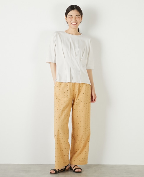 【接触冷感加工ウエストタックデザインカットプル】 詳細画像 ライトグレー 2