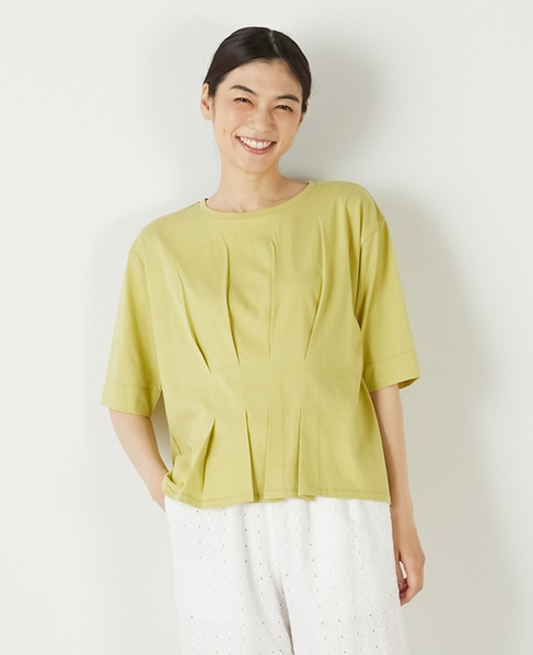 【接触冷感加工ウエストタックデザインカットプル】 詳細画像 イエロー 1