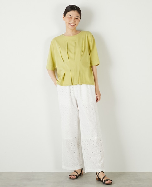 【接触冷感加工ウエストタックデザインカットプル】 詳細画像 イエロー 2