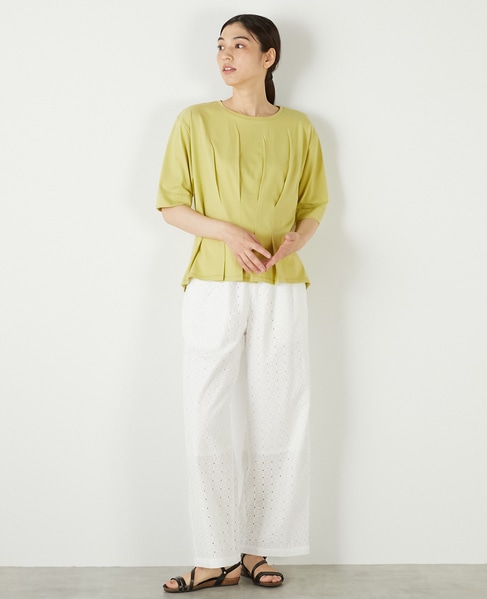 【接触冷感加工ウエストタックデザインカットプル】 詳細画像 イエロー 8