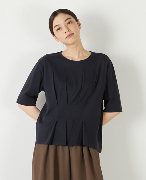 【接触冷感加工ウエストタックデザインカットプル】 詳細画像 ダークネイビー 1