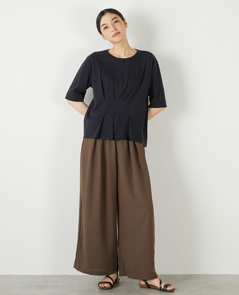 【接触冷感加工ウエストタックデザインカットプル】 詳細画像 ダークネイビー 2