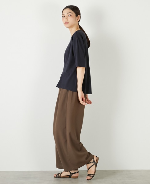 【接触冷感加工ウエストタックデザインカットプル】 詳細画像 ダークネイビー 4