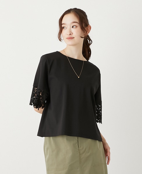 【ケミカルレース切替スリーブプルオーバー】 詳細画像 ブラック 1