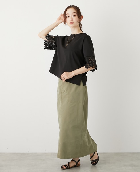 【ケミカルレース切替スリーブプルオーバー】 詳細画像 ブラック 4