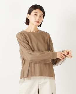 【コットン天竺×ソフトチュールカットプル】