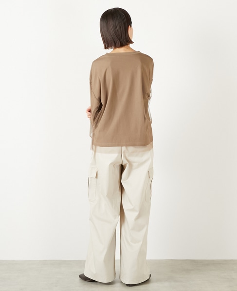 【コットン天竺×ソフトチュールカットプル】 詳細画像 モカ 5